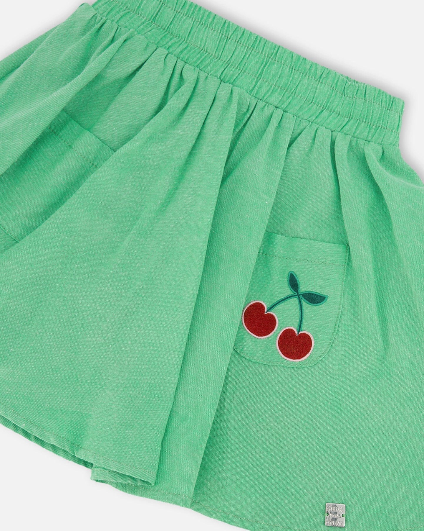 Deux par Girls Organic Cotton Skort with Embroidery