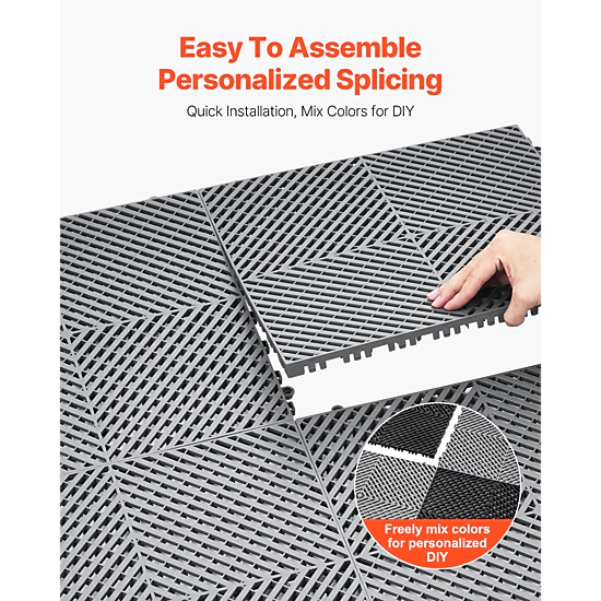 HONGGE Interlocking Drainage Mat Modular Interlocking Cushion Splicing Drainage Mats Non-Slip PP Drainage Floor Tile