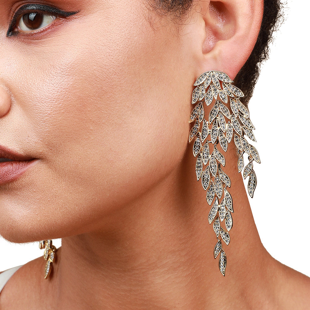 SOHI Women's Crystal Silver Party Drop Earrings