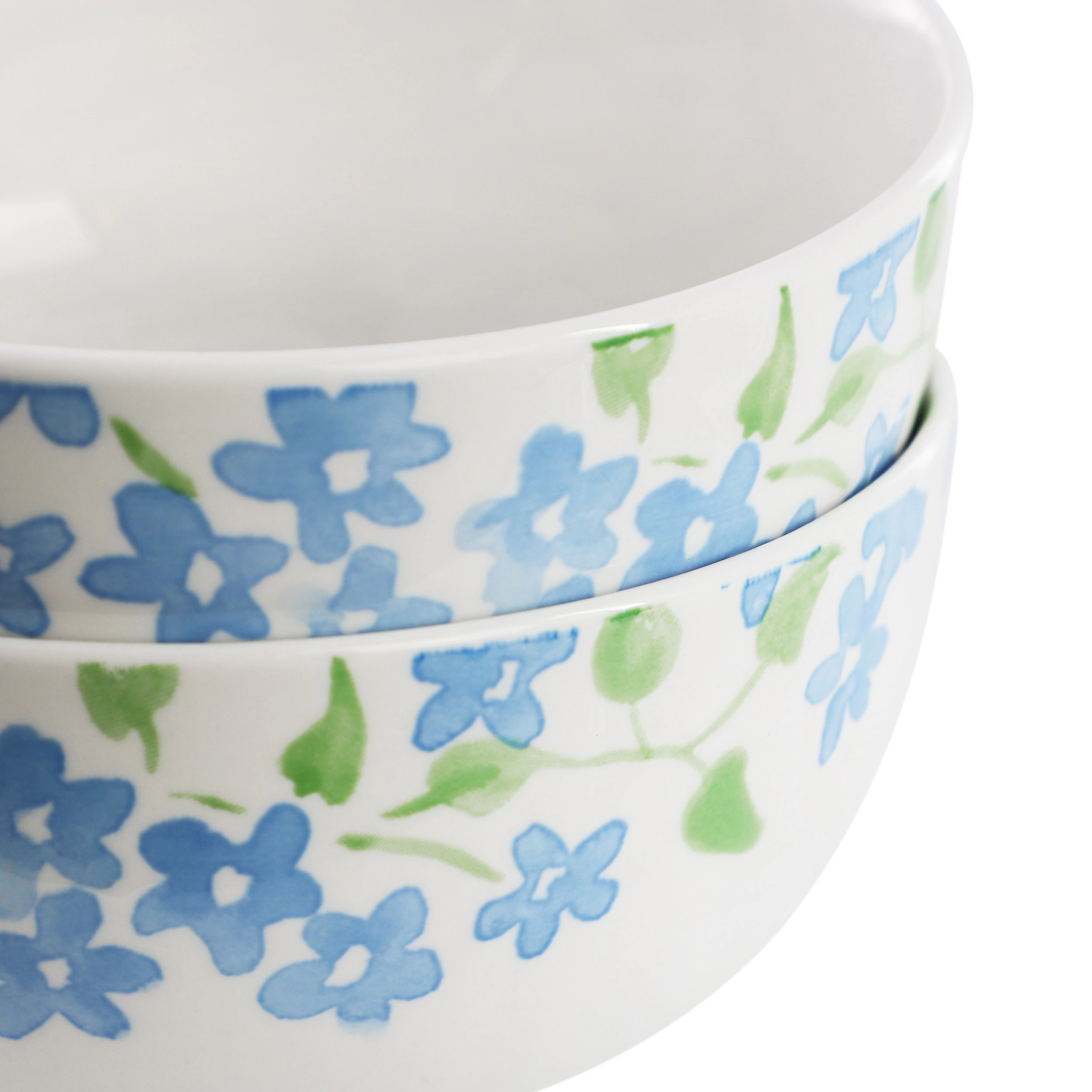 Gibson Home Surrey Hill 2 Piece Fine Ceramic Cereal Bowl Set Orange Floral