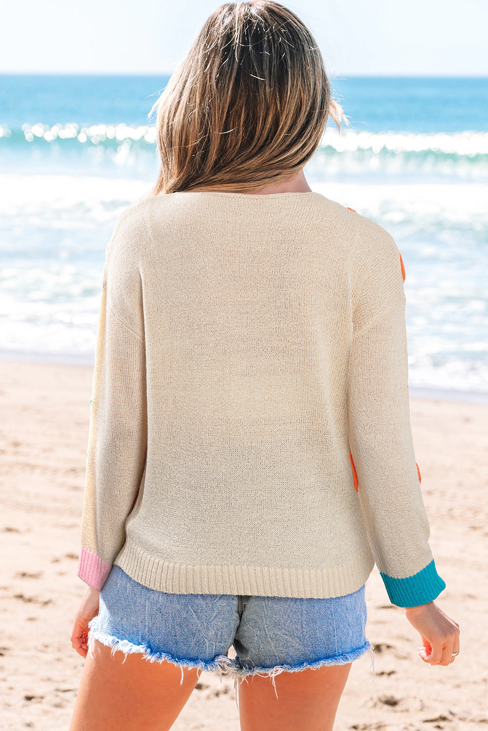 Threaded Pear Women's Destiny Colorblock Cuffed Loose Sweater