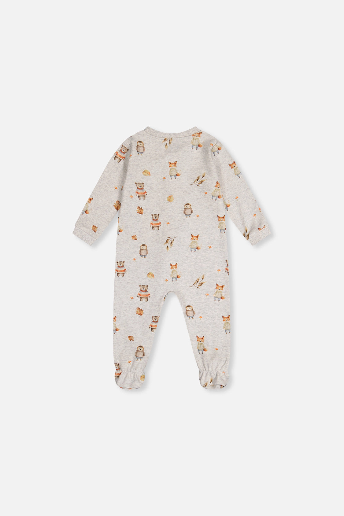 Deux par Boys Organic Cotton Animal Print Front Zip Footed One Piece Pajama