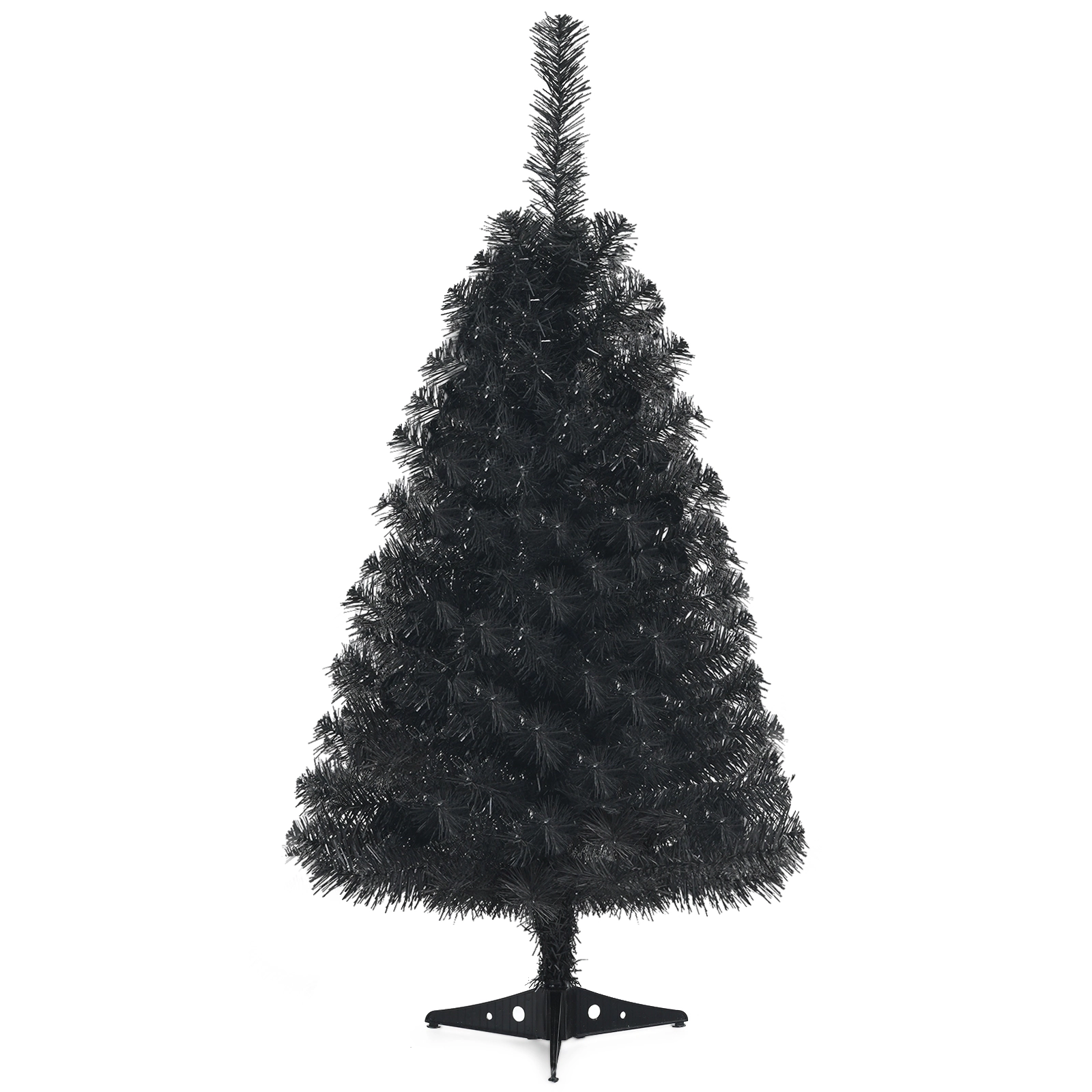 SUGIFT 3-ft Black Mini Unlit Artificial Halloween Christmas Tree with 116 Branch Tips and Plastic Stand