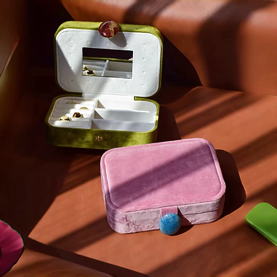 Inspecial Home Vintage Pebble Jewelry Storage Case