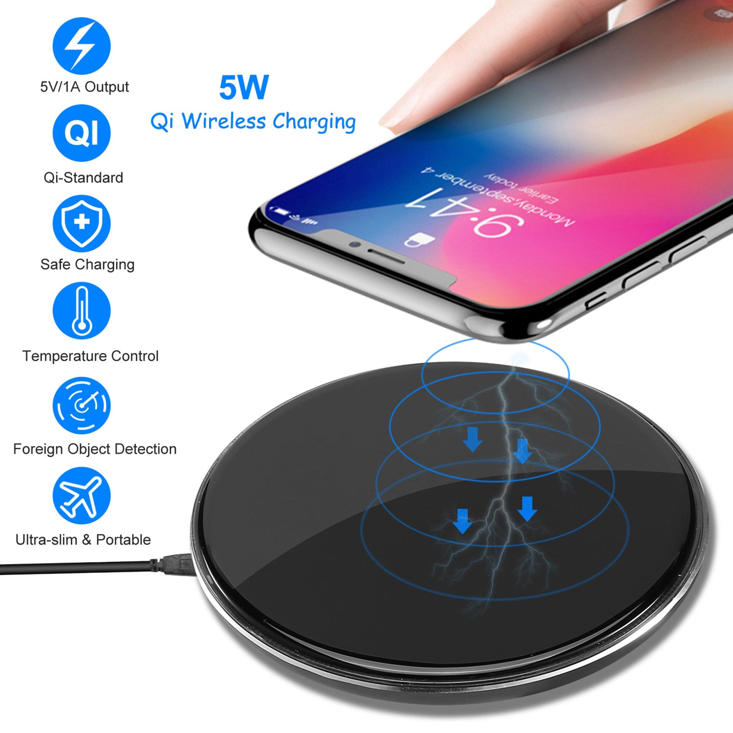 GBruno Qi-Certified 5W Wireless Charging Pad