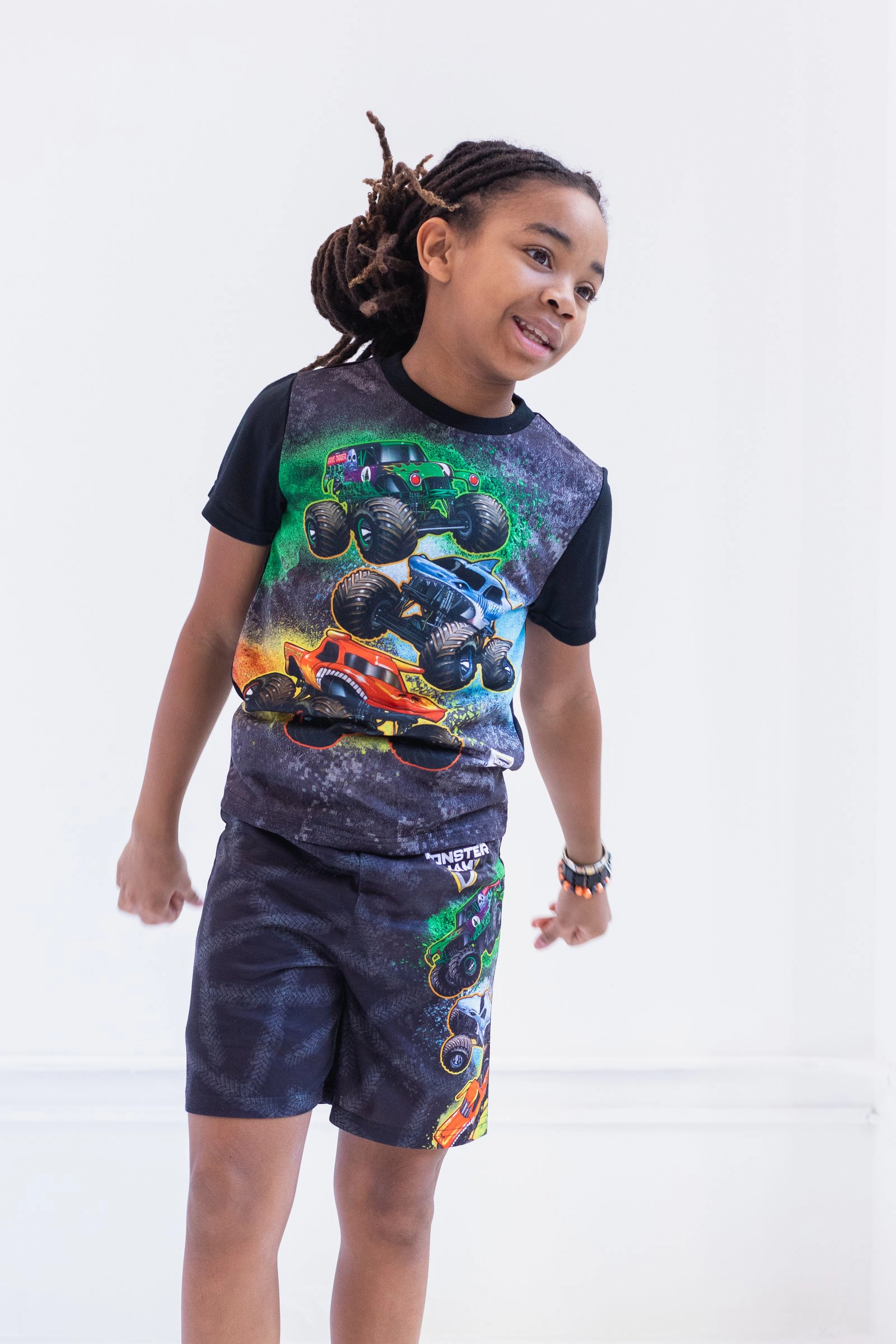 Monster Jam Boys' 2-Piece Pajama Tee and Shorts Set