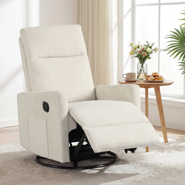 Hivvago Swivel Rocking Chair 360° Nursery Reclining Rocker Armchair With Cushioned Back