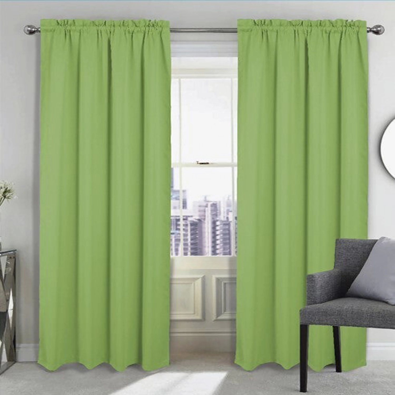 RT Designers Collection 100% Polyester Twilight Blackout Rod Pocket Curtain Panel 54" x 84" Sage