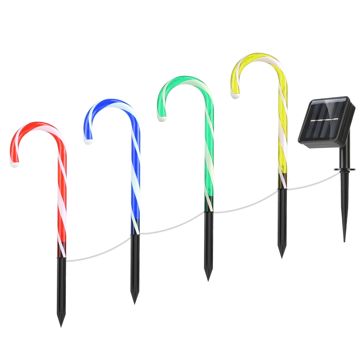 GBruno Solar Waterproof Candy Cane Stake Light