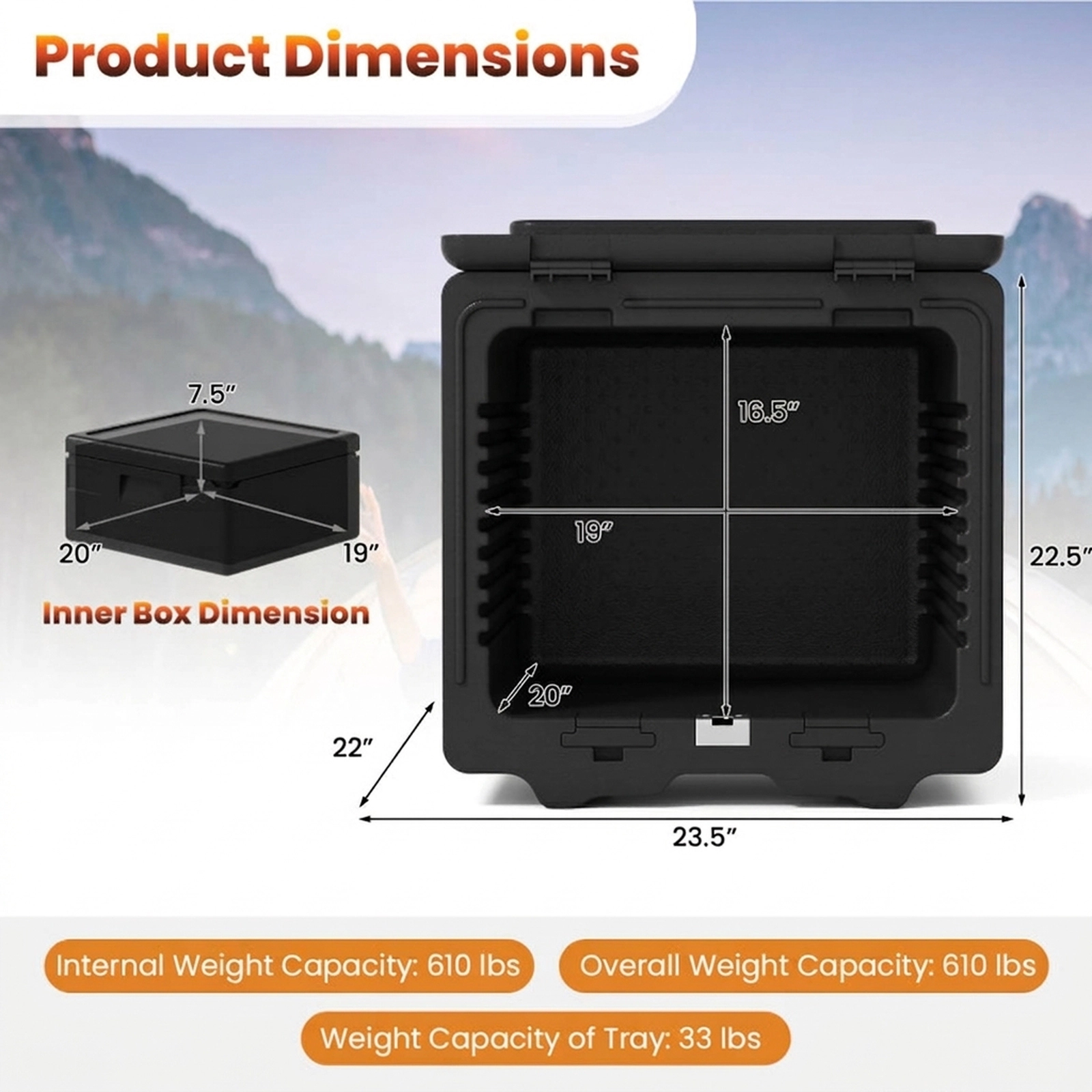 SUGIFT 2-Tier Insulated Food Pan Carrier Food Warmer Box with Removable Tray and Locking Buckles