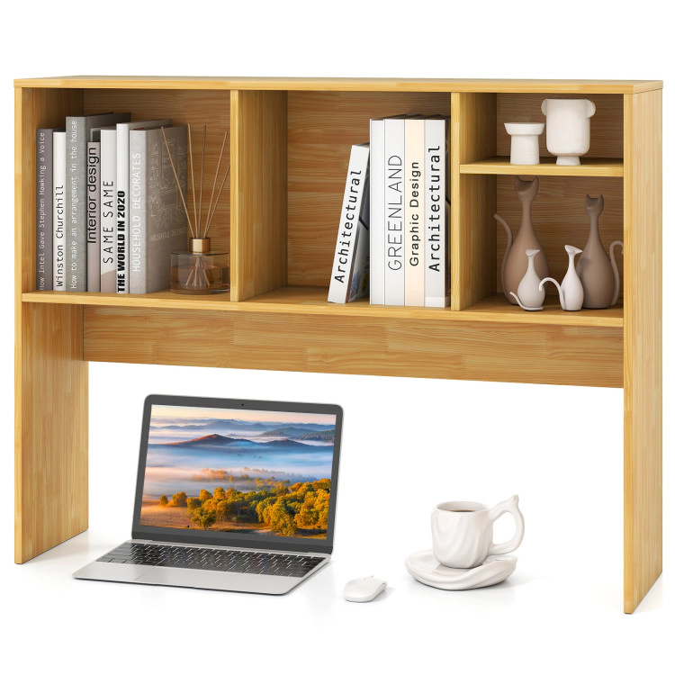 Hivvago Computer Desktop Bookcase with 4 Cubbies and Open Back Compartment