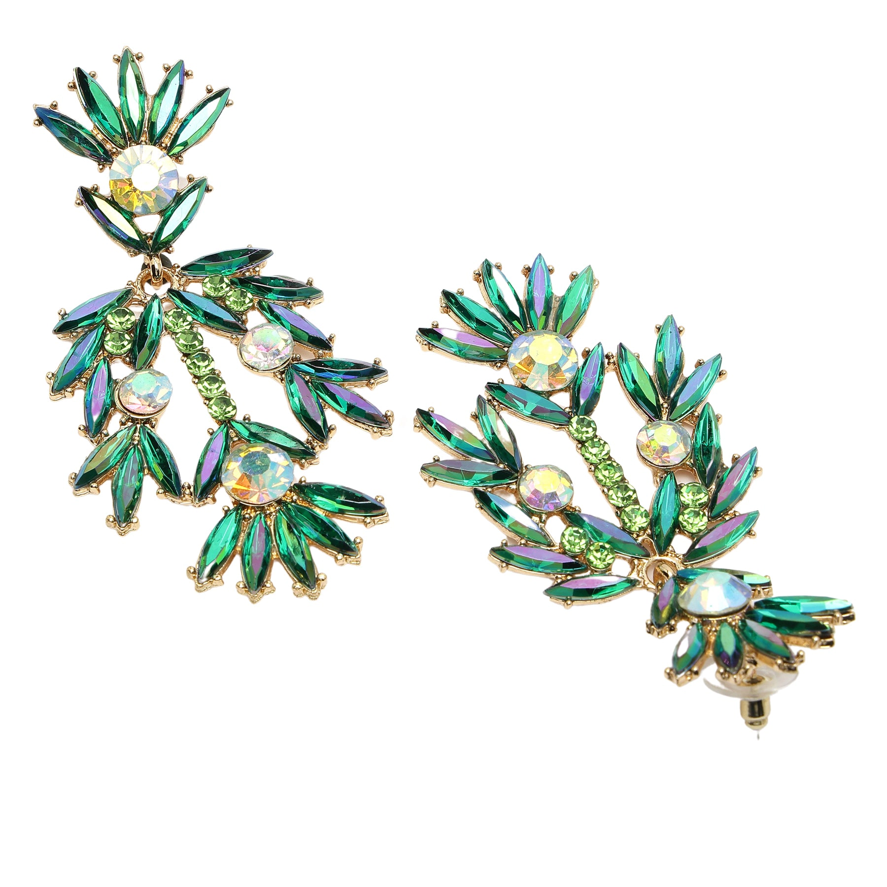 AGP PARIS Womens Diva Collection Fancy Floral Plume Drop Earrings