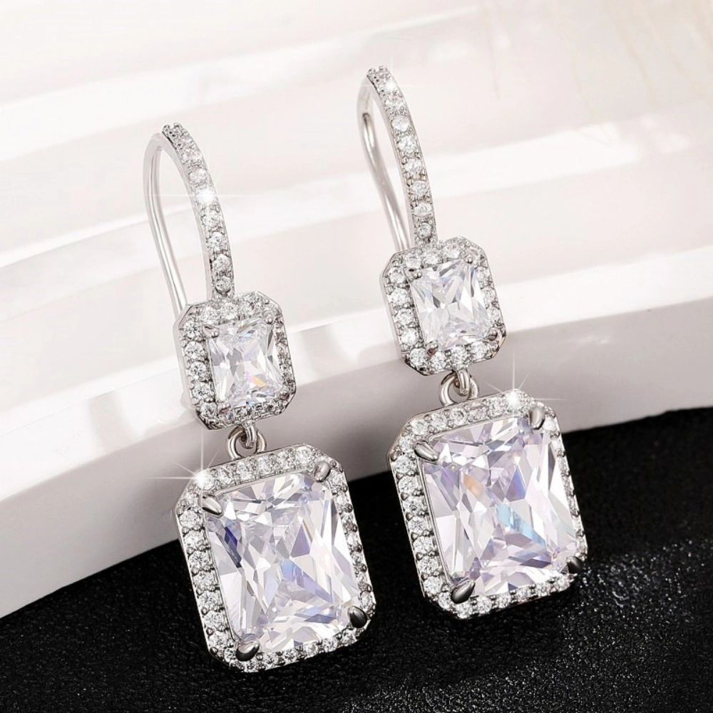 Modern Fashion Drop Earrings for Women Brilliant Cubic Zirconia Jewelry