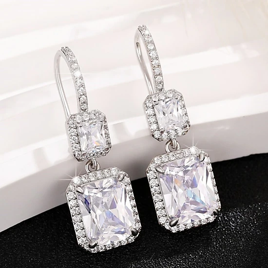 Modern Fashion Drop Earrings for Women Brilliant Cubic Zirconia Jewelry