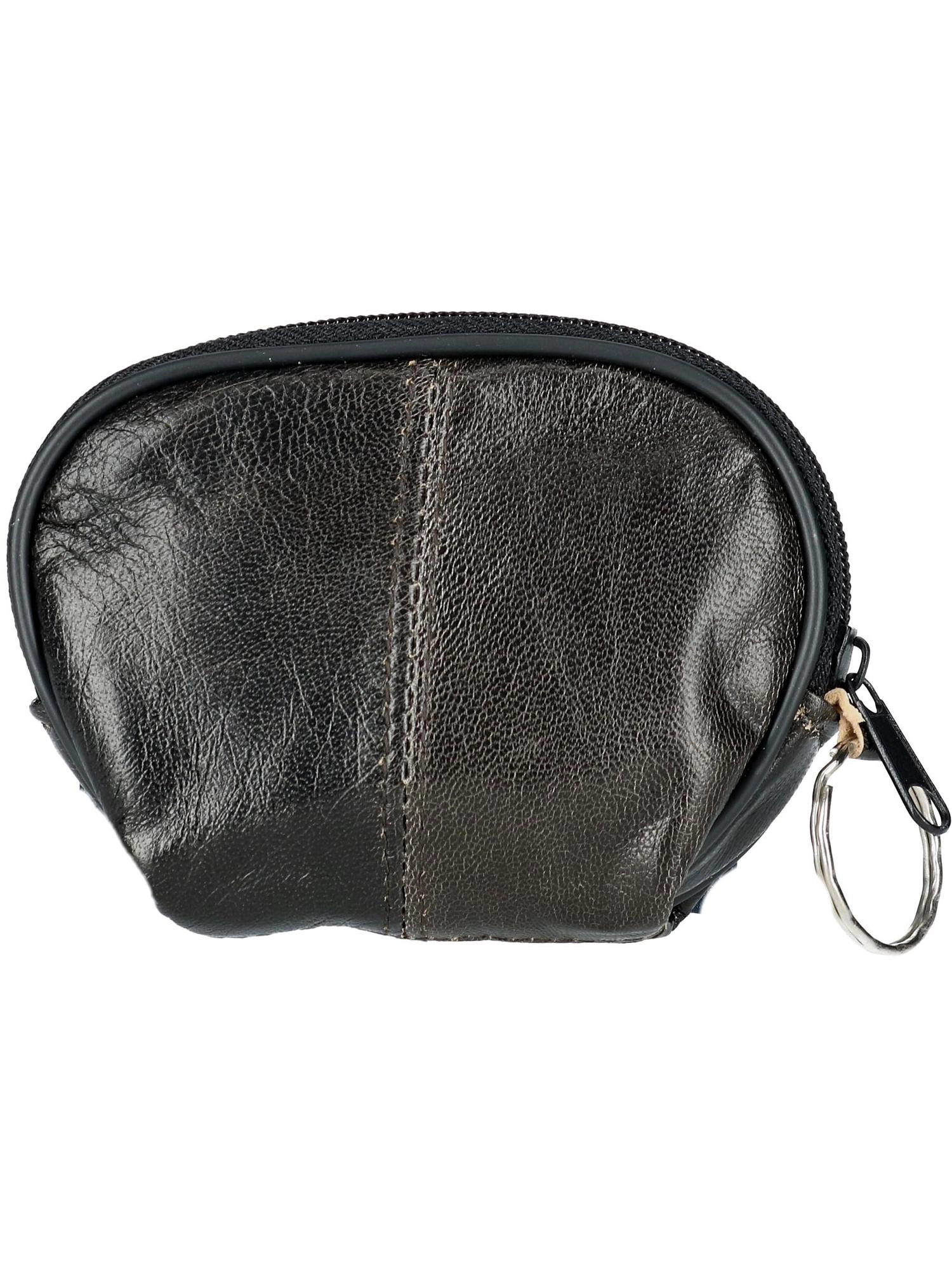 CTM Leather Compact Zipper Coin Pouch Wallet