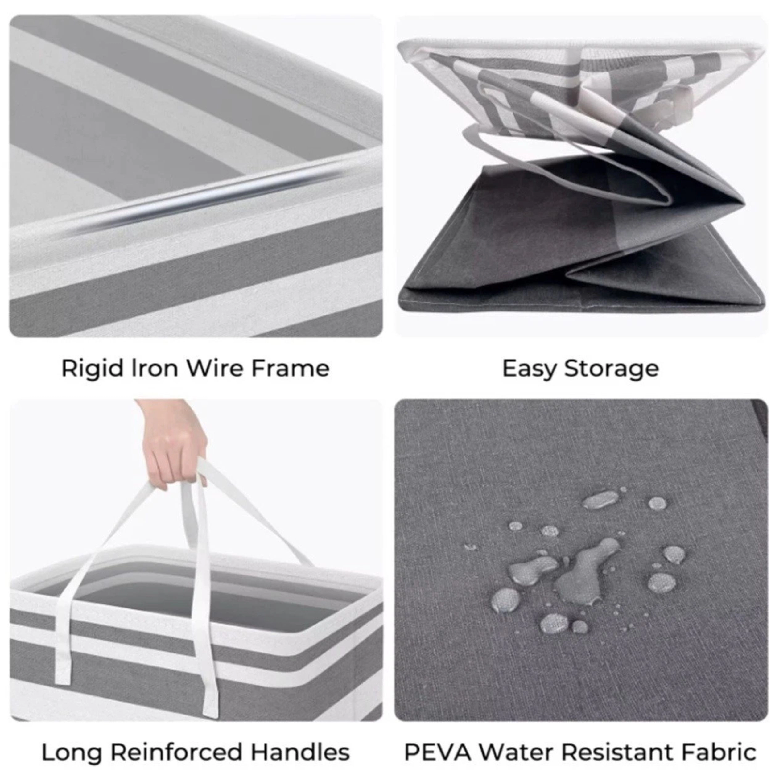 Home Collection Large Foldable Collapsible Laundry Basket Waterproof Freestanding Hamper