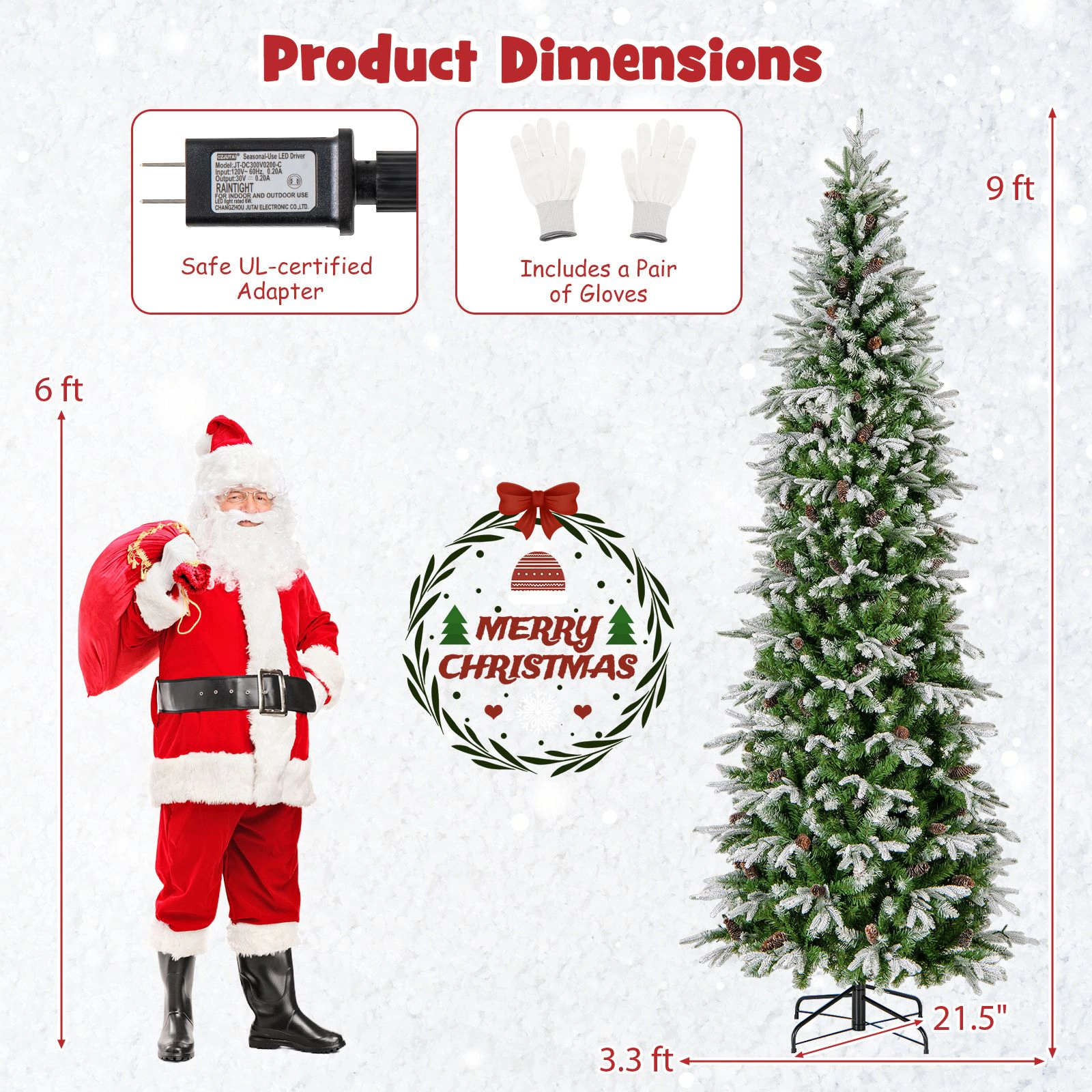 SlickBlue Green and White Artificial Christmas Tree for Home