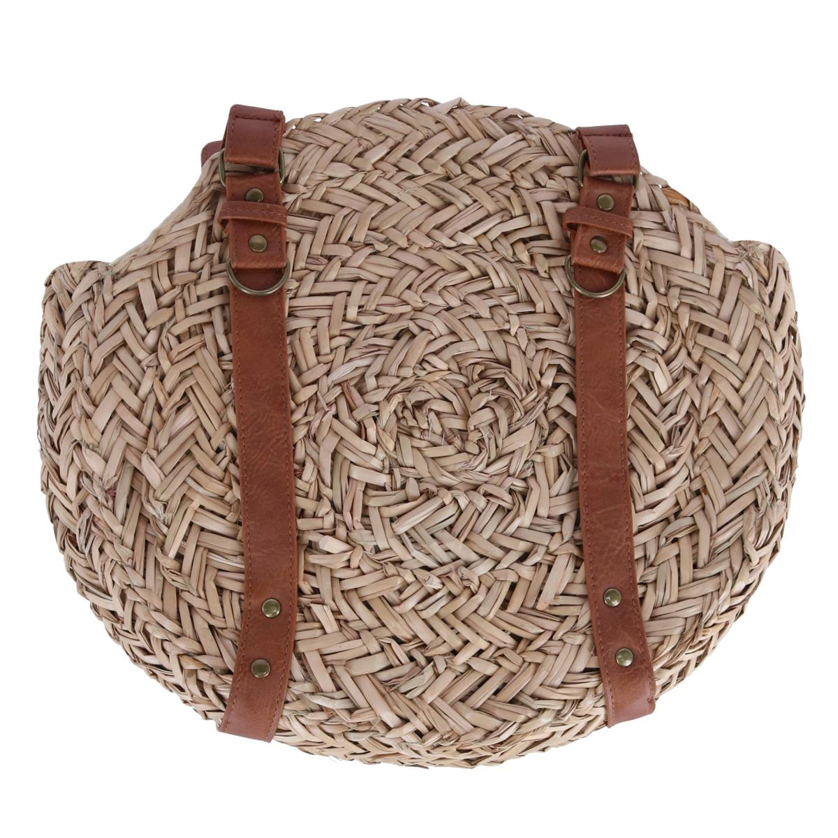Bay Sky Women's Round Seagrass Shoulder Handbag