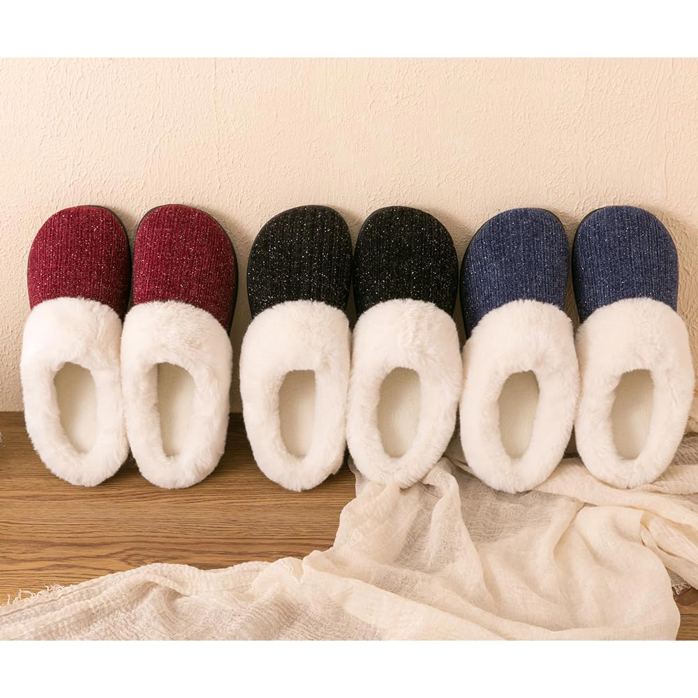 Roxoni Women's Fleece Sweater Clog Slippers