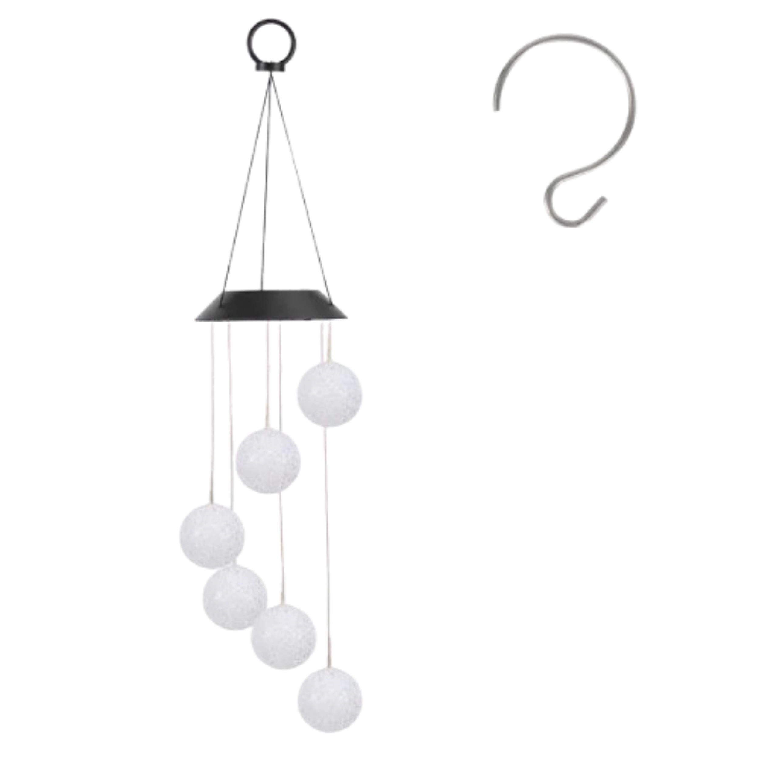 SS Design Solar Ball Wind Chime 7 Color Changing Outdoor Garden Decor