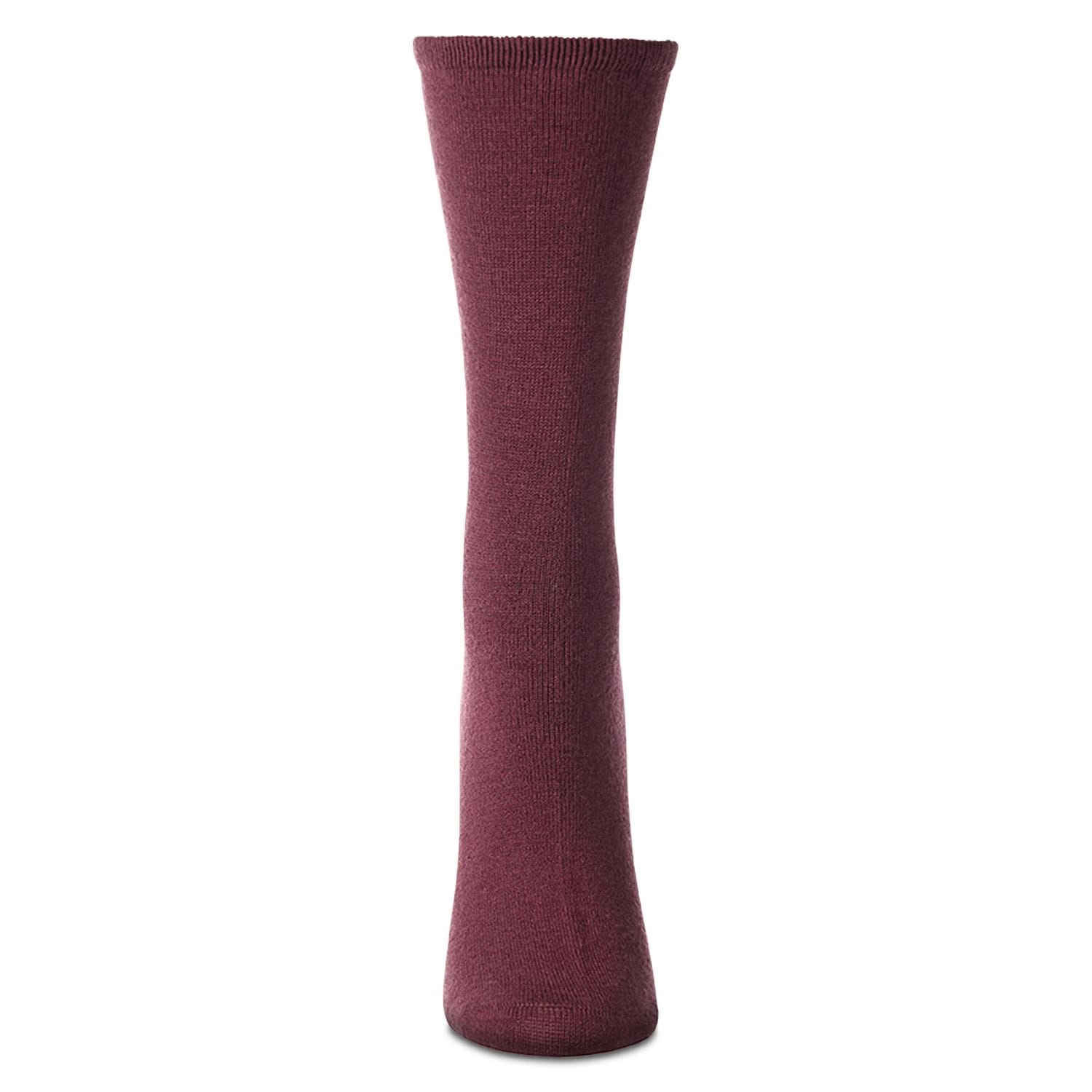 Women's Solid Soft Flat Knit Cashmere Blend Crew Sock