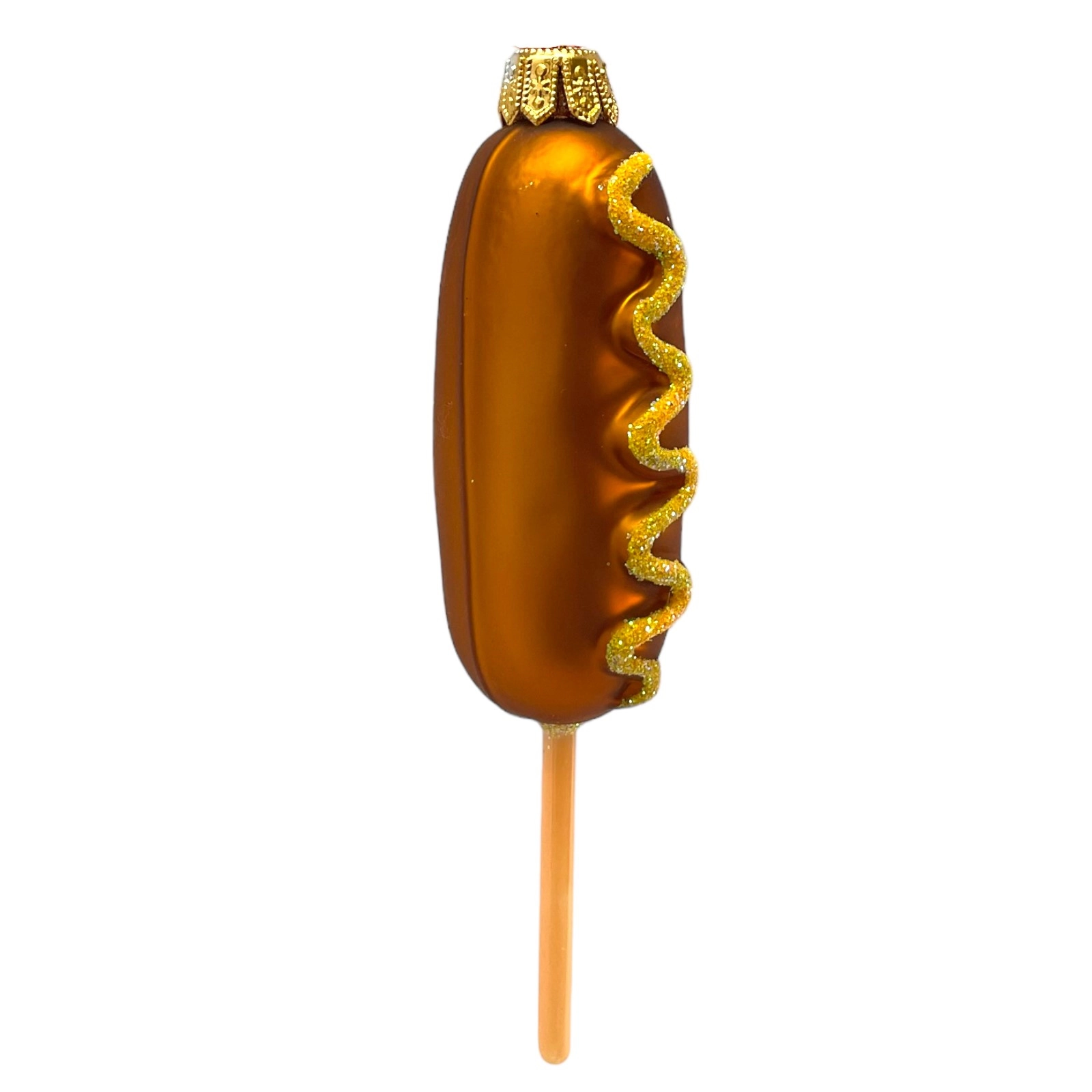 Pinnacle Peak Trading Company Corn Dog Food Polish Mouth Blown Glass Christmas Ornament