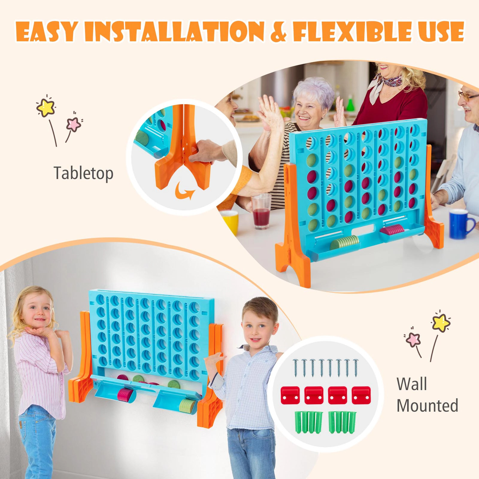 SUGIFT Jumbo 4-to-Score Connect Game Set