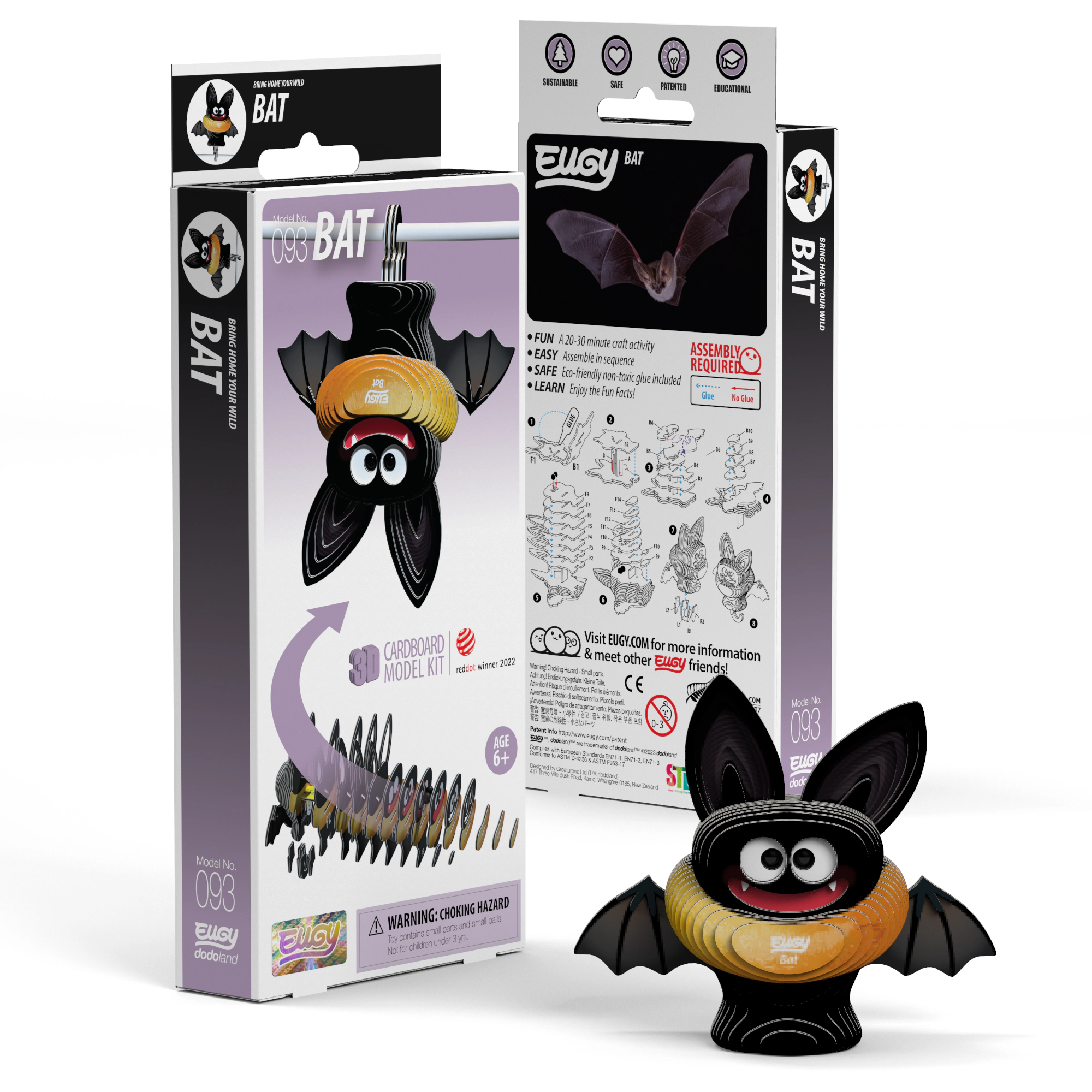 EUGY Bat 3D Puzzle - contains 31 puzzle pieces