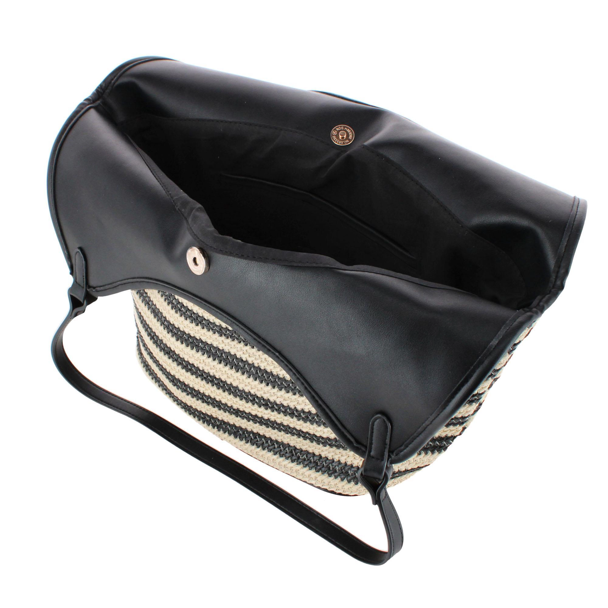 CTM Women's Synthetic Stripe Tote Handbag
