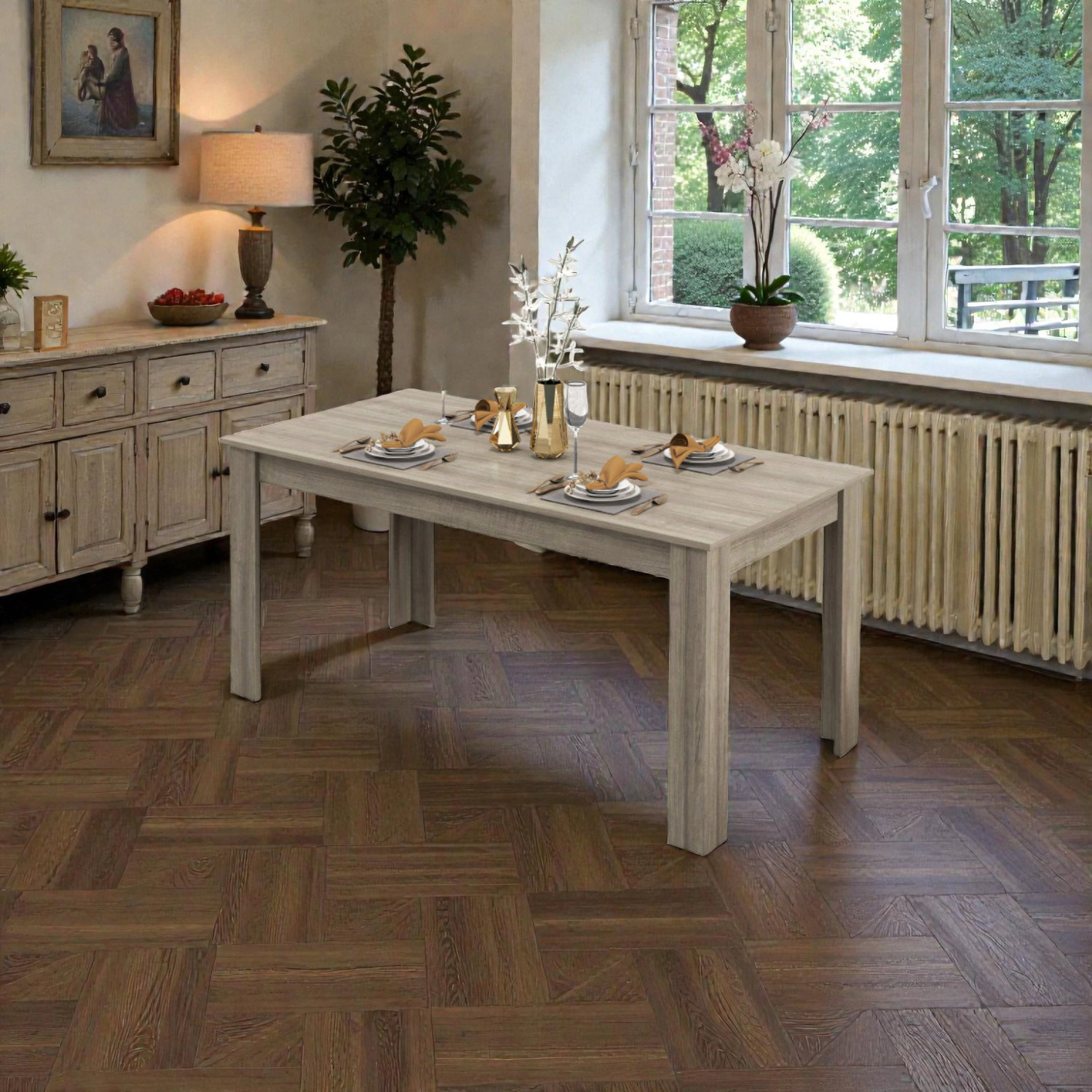 Hivvago Rectangular Modern Dining Kitchen Table