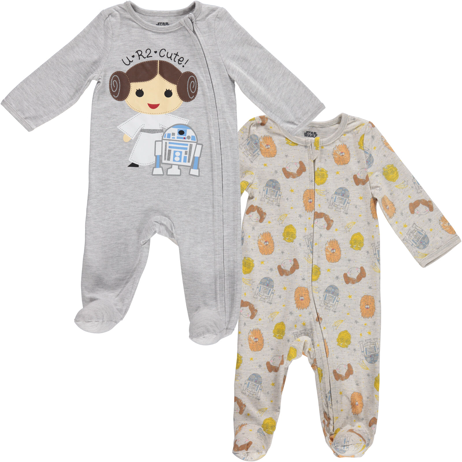 Star Wars Baby Girls' 2-Pack Footed Sleep N Play