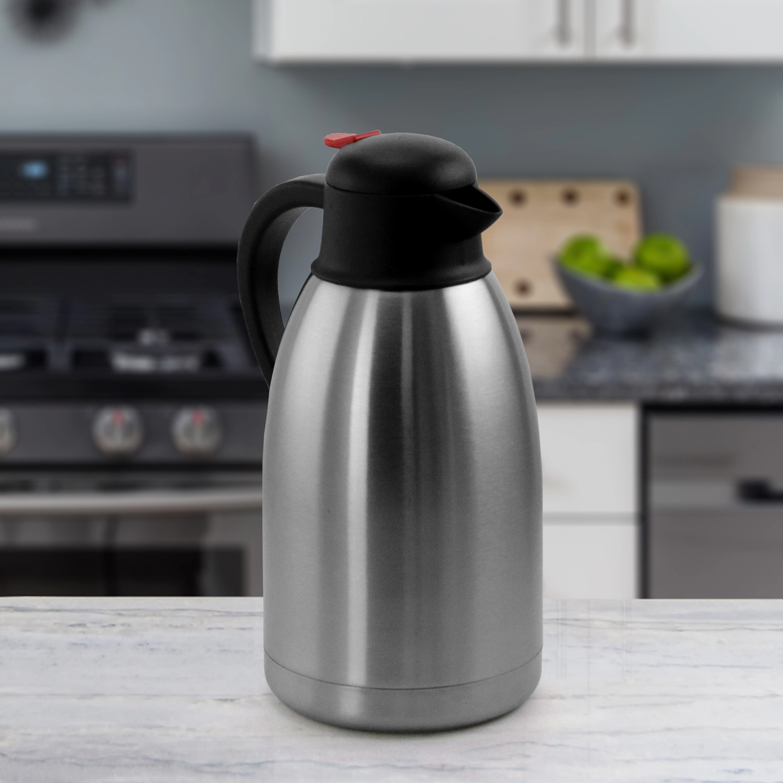 MegaChef 2.11 Quart Stainless Steel Thermal Beverage Carafe for Coffee and Tea