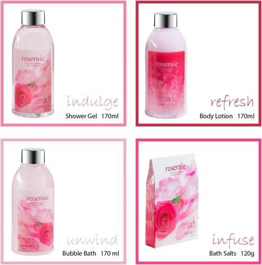 Freida and Joe WomensPink Rose Bath & Body Gift Set