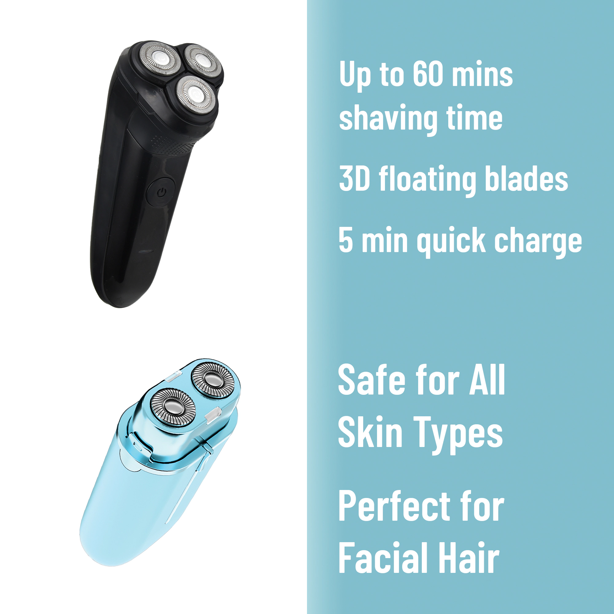Pursonic Unisex Rechargeable Electric Shaver & Painless Hair Removal Grooming Bundle