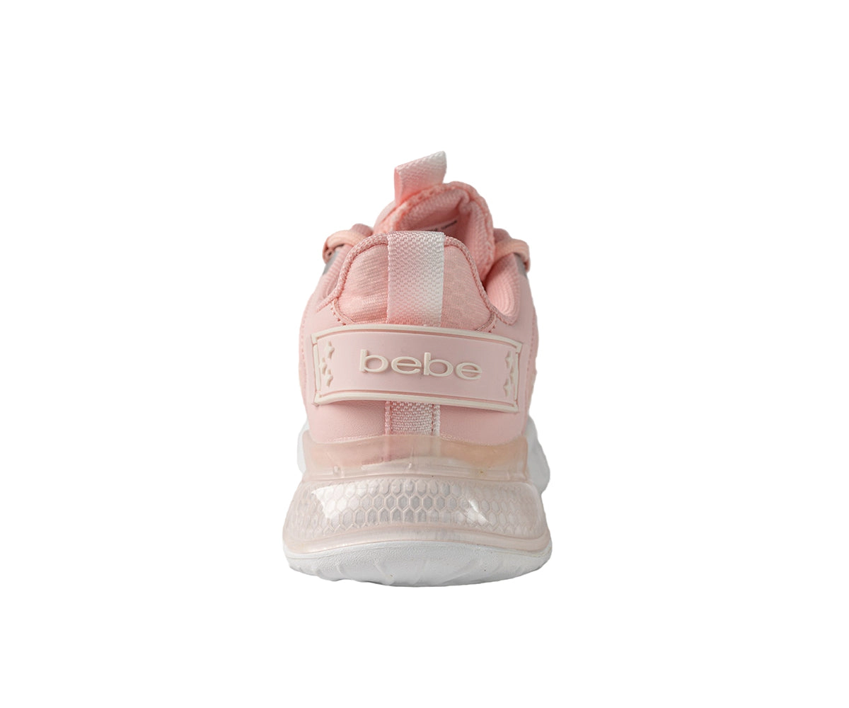Bebe Girl's Jogger Sneaker with Multi-Material Upper