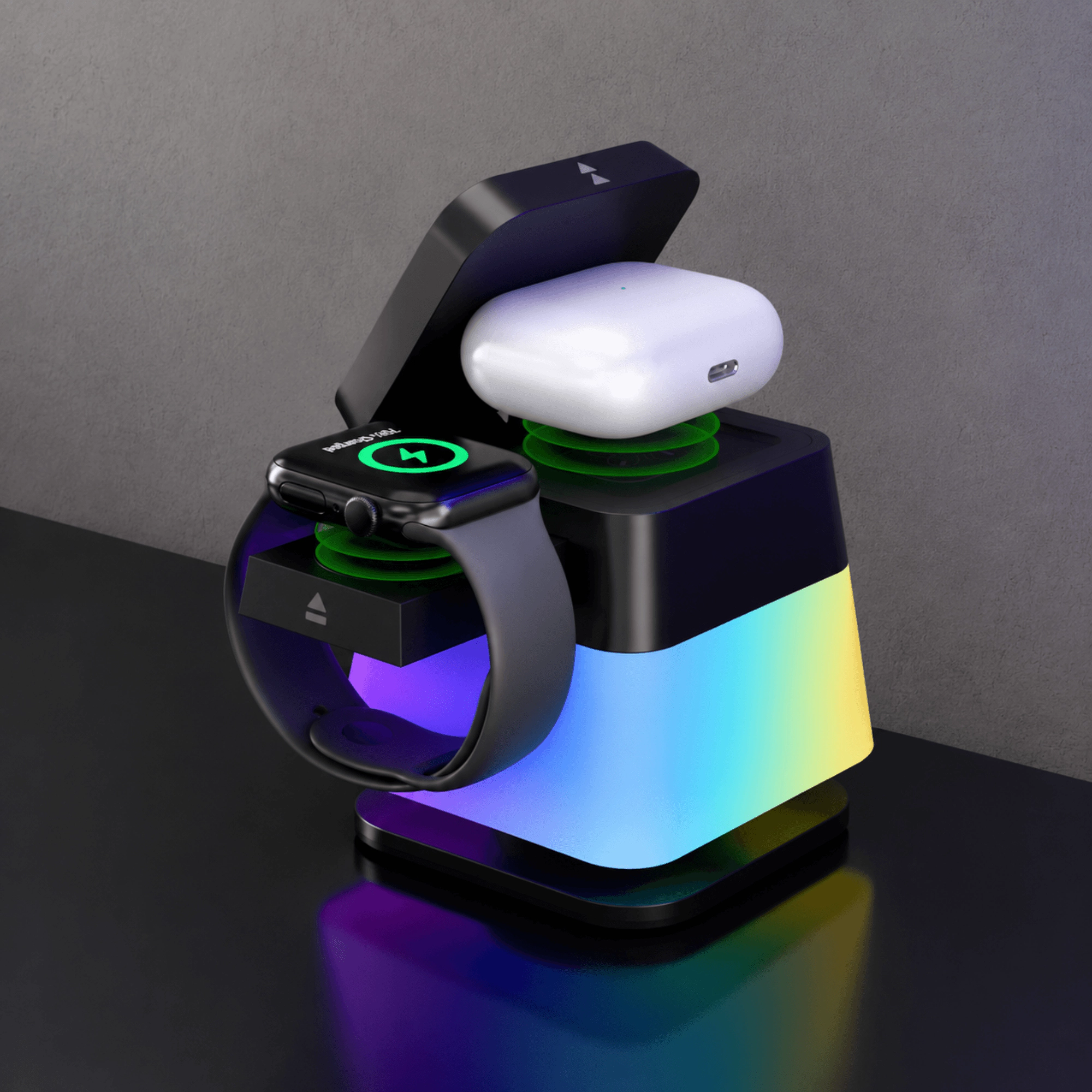 HyperGear PowerFold Cube RGB 3-in-1 Wireless Charging Stand