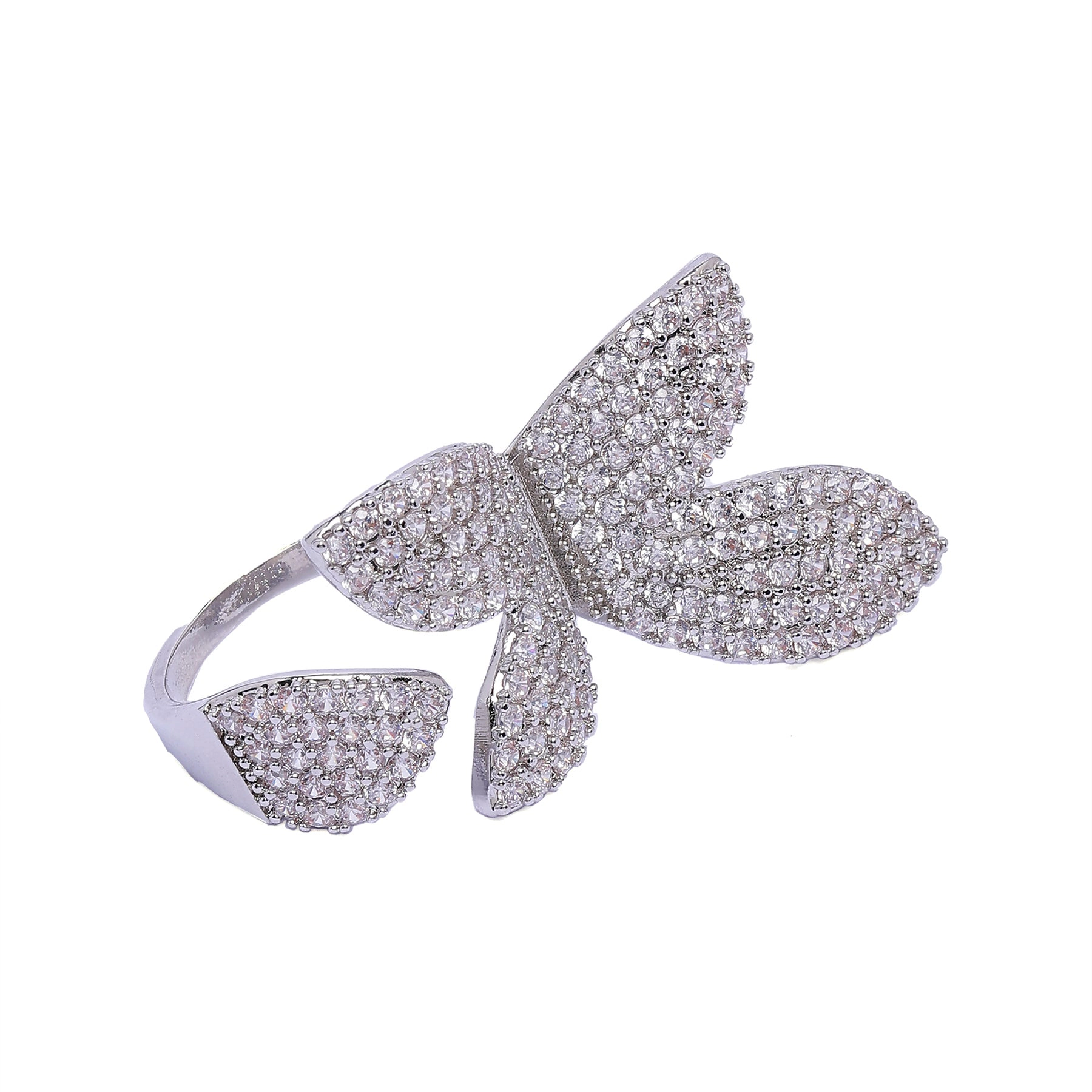 AGP Paris Women's Silver-Tone Butterfly Adjustable Ring