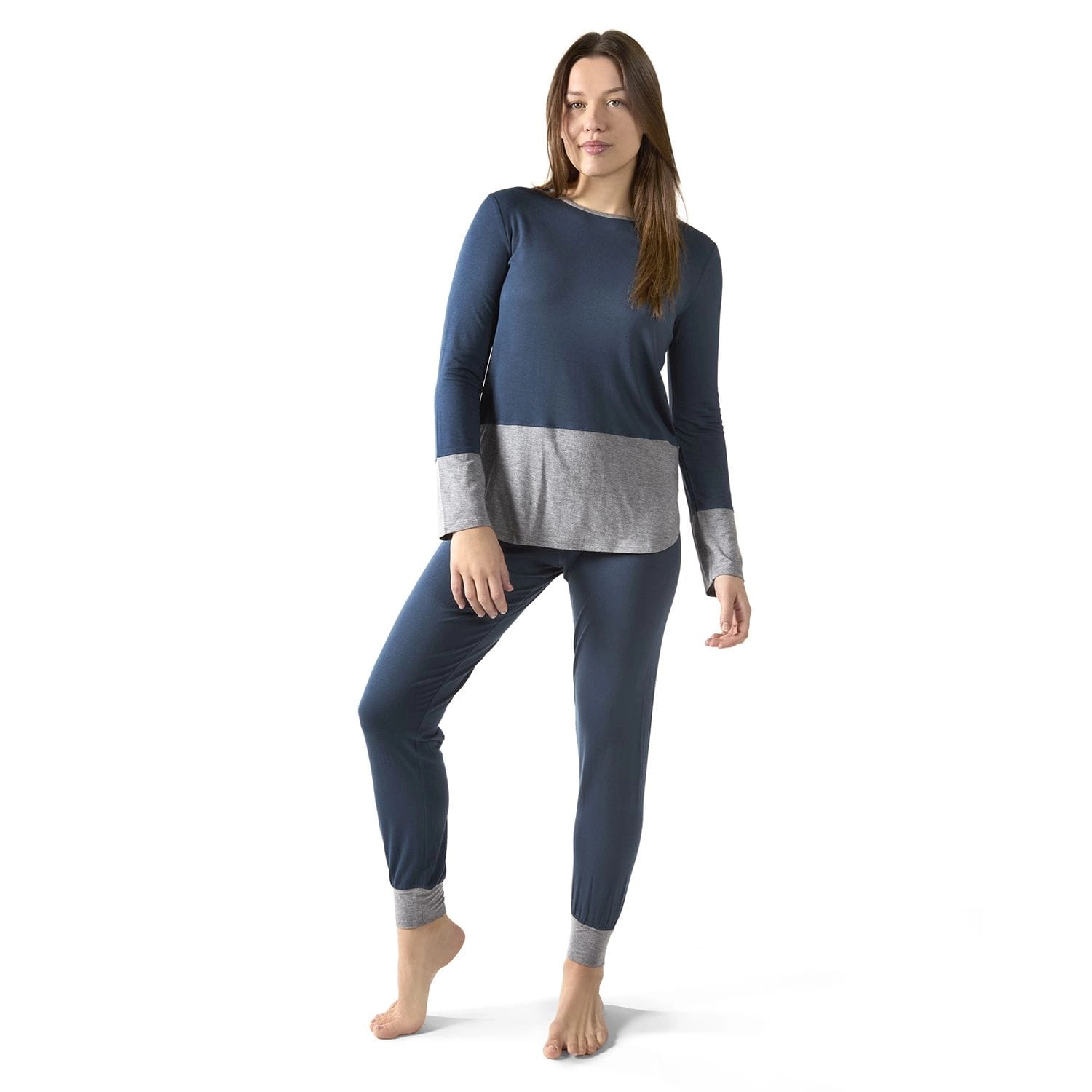 MeMoi Women's 2 Piece Two Tone  Pajama Set