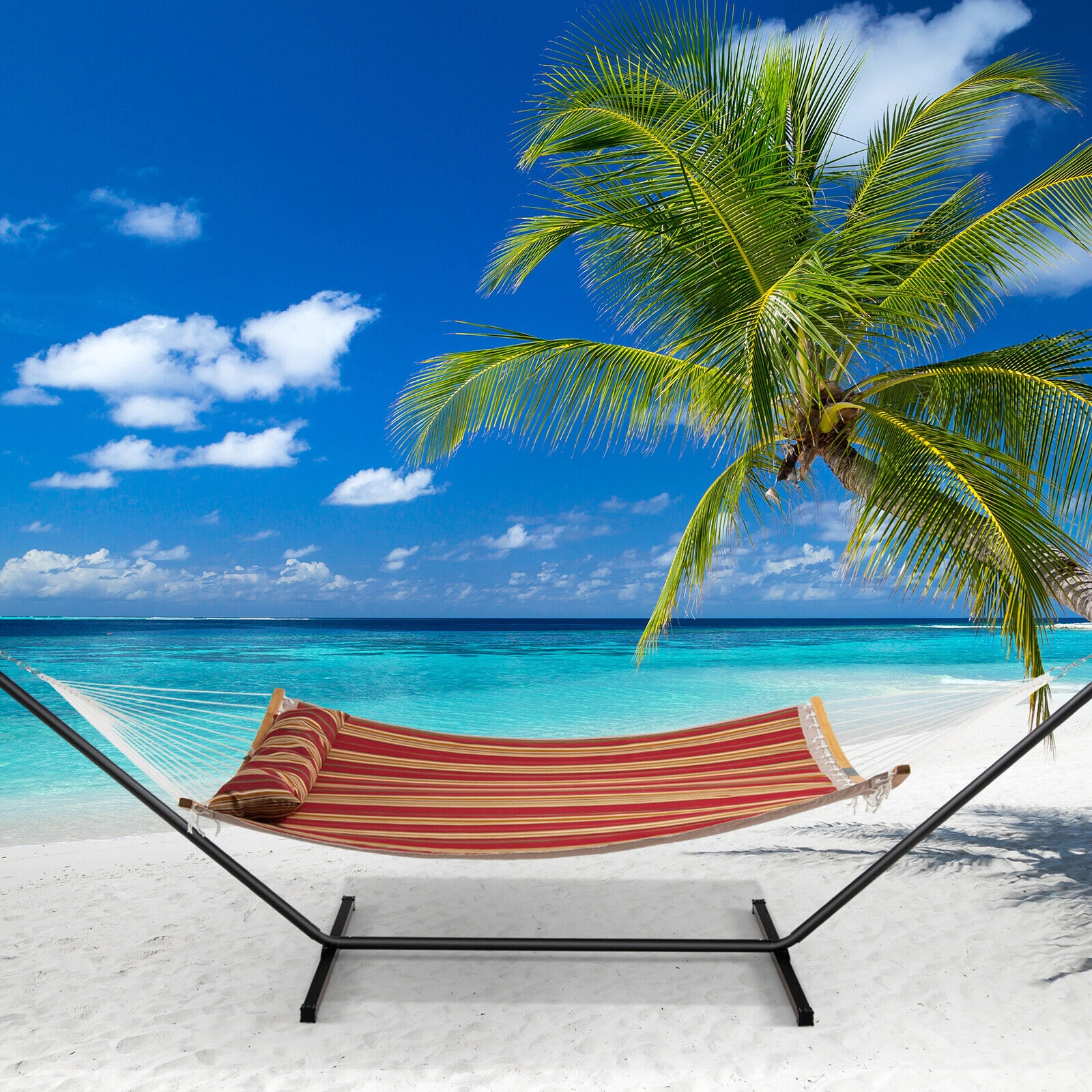 LJG Outdoor Hammock with Detachable Pillow