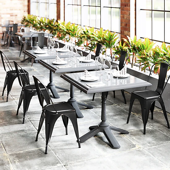 LJG Metal Dining Chairs Set of 4 with Removable Backrest for Dining Room Restaurant Living Room
