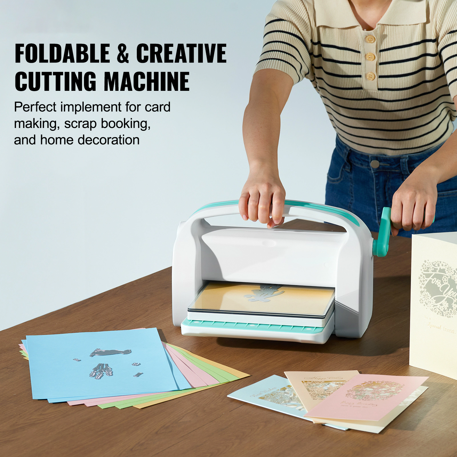 HONGGE Manual Die Cutting & Embossing Machine Portable Cut Machines Opening Scrapbooking Machine Full Kit Included For