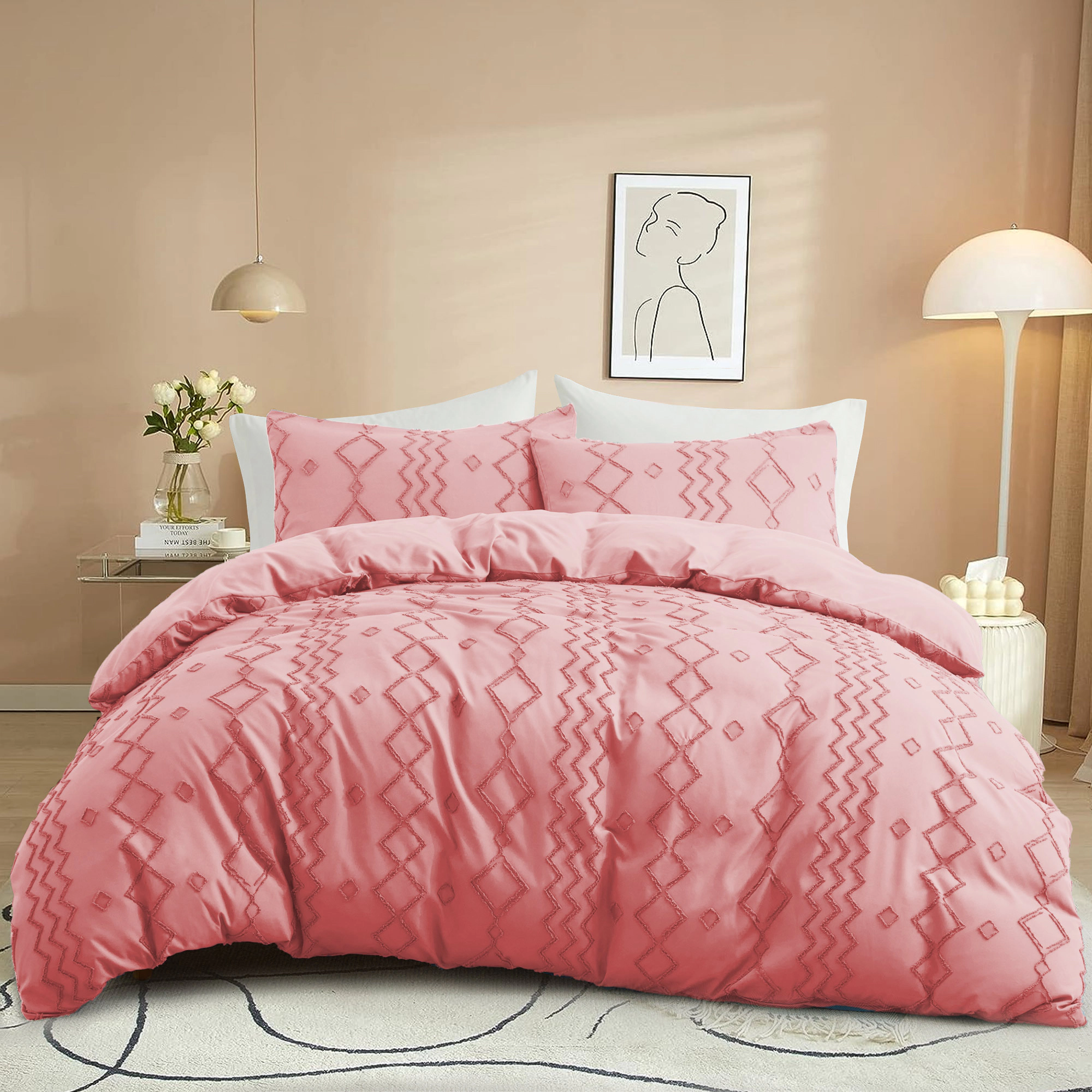 Unikome Premium Ultra Soft Jaccquard Duvet Cover Set