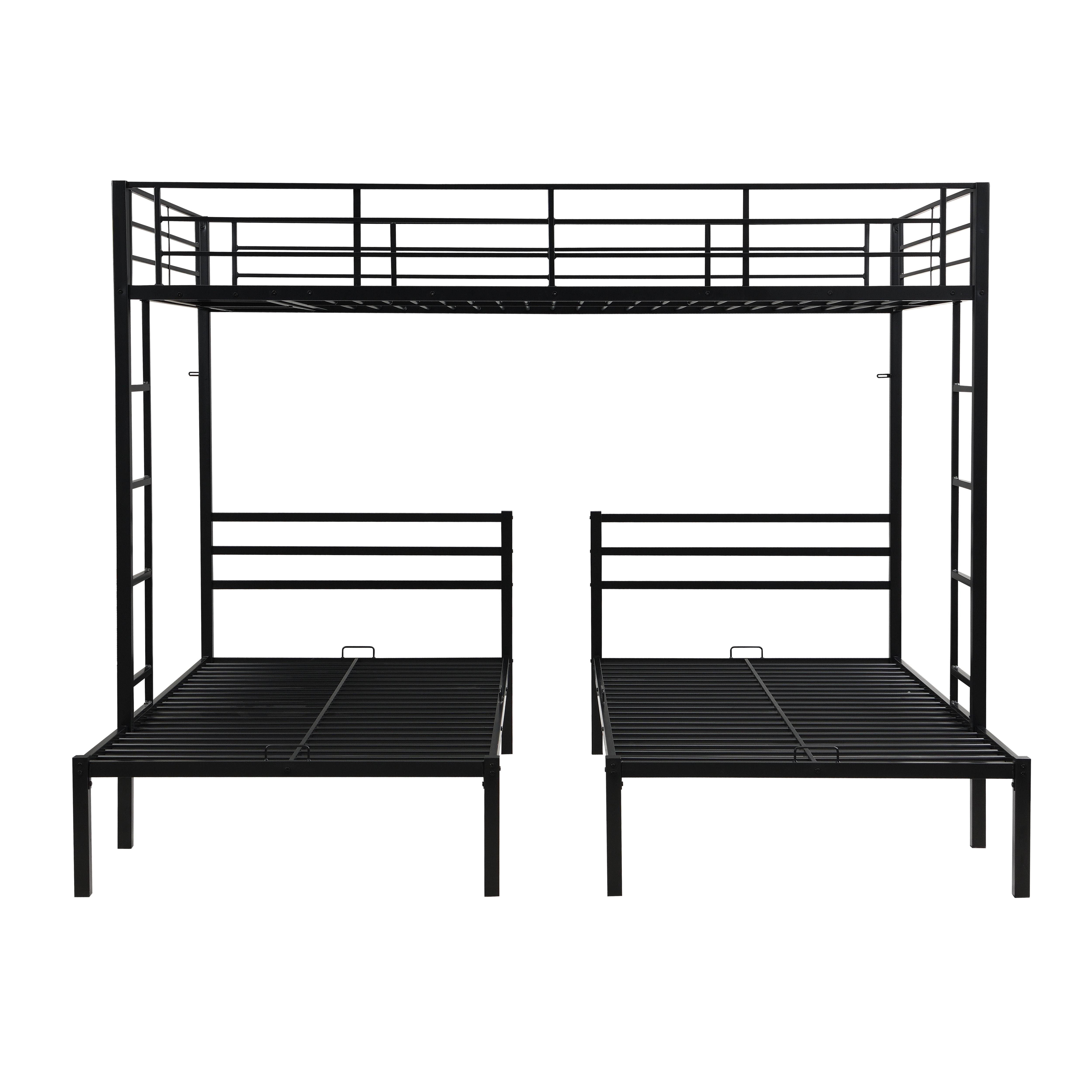 Flynama Full over Twin over Twin Triple Bunk Bed with Vertical Ladder & Safety Rails