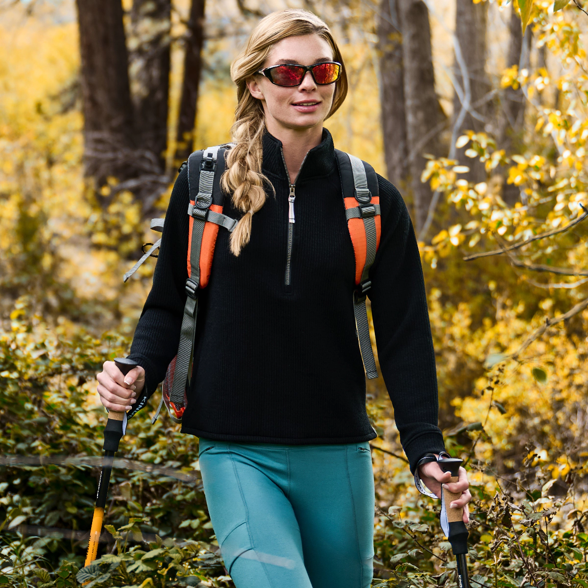 Free Country Women's Ripple Knit Half Zip Top