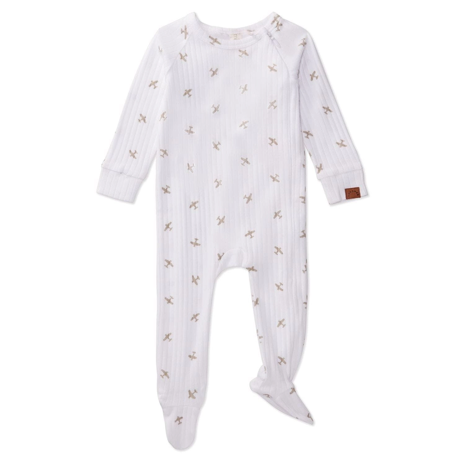 MeMoi 3 Piece Baby Boys "Airplane" Ribbed Cotton Rich Footie Set