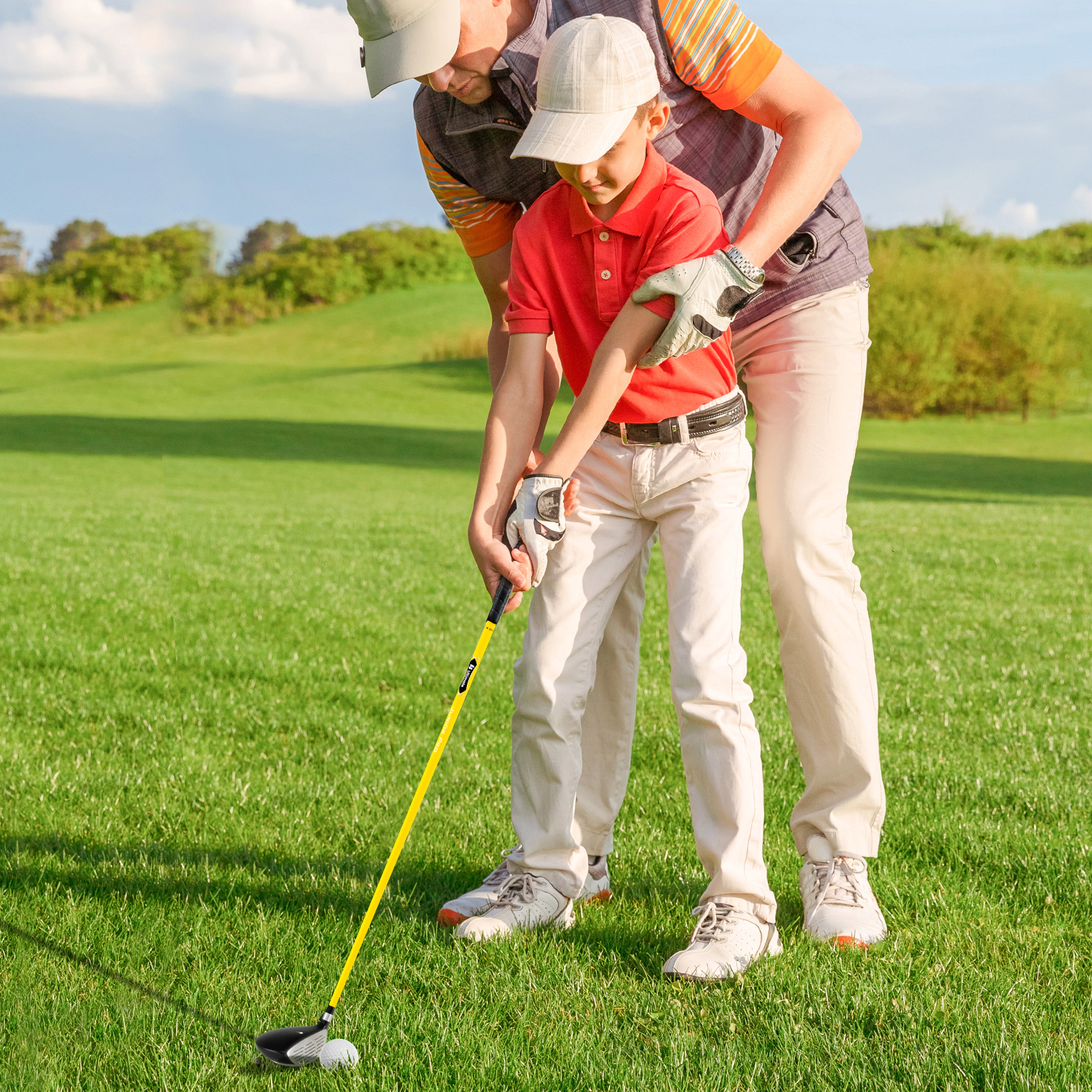 LJG 34 Inch 165CC Junior #3 Fairway Wood Golf Club with Fiberglass Shaft for Kids Ages 8-10