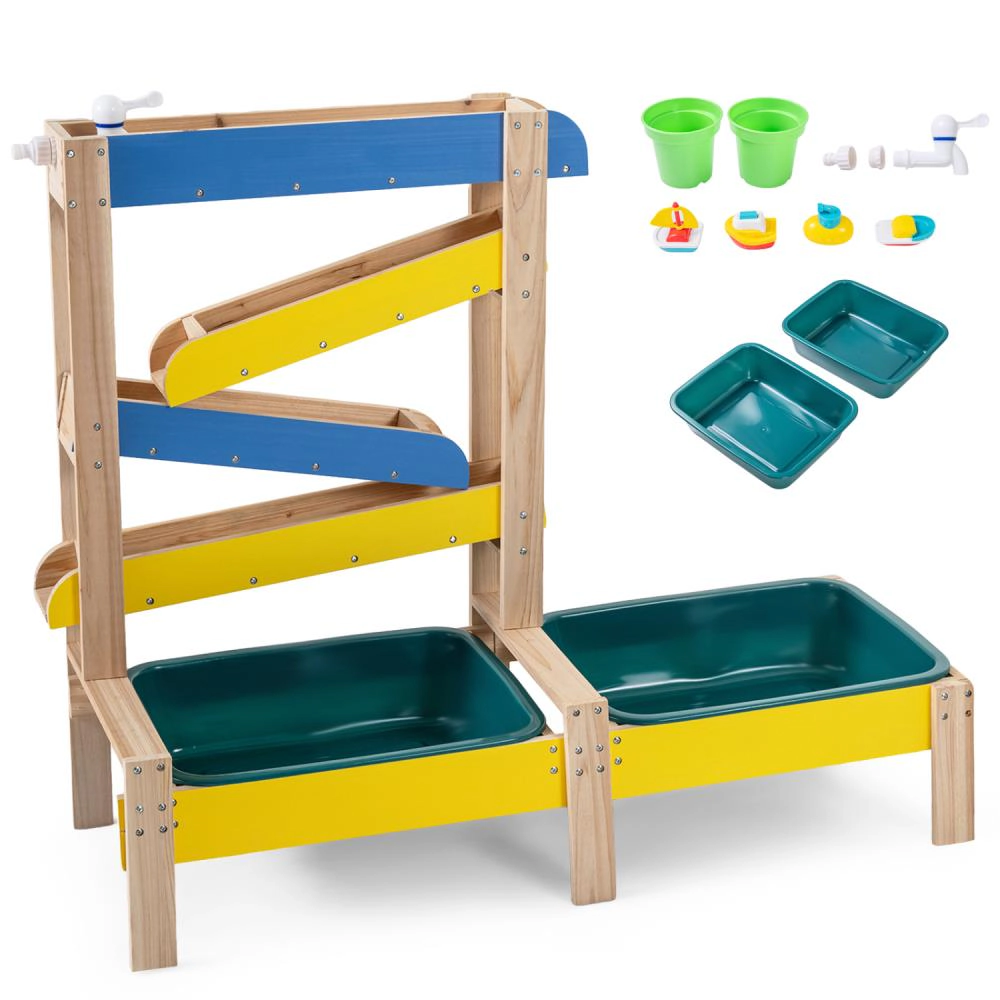 Hivvago Sand and Water Table for Toddlers with 2 Water Basins