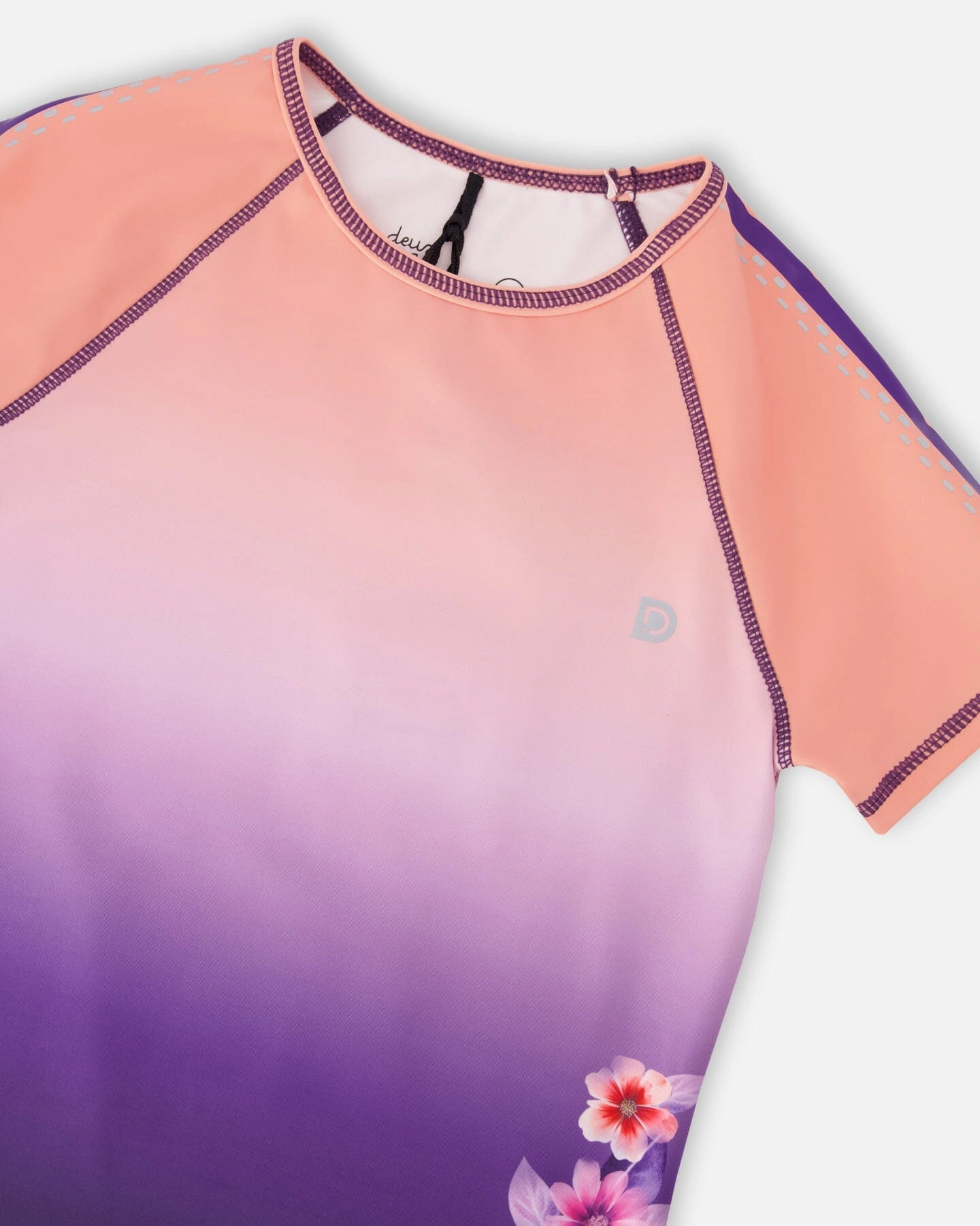 Deux par Girls Athletic Short Sleeve Top Recycled Polyester To Gradient