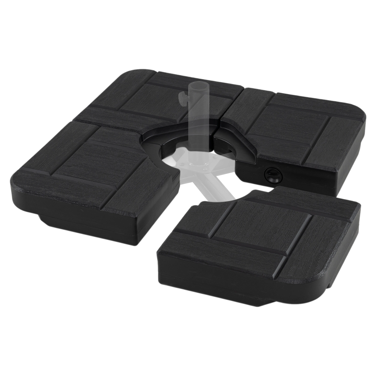Slickblue 4-Piece Fillable Patio Umbrella Base Weight Set for Offset Umbrellas with Interlocking Plates