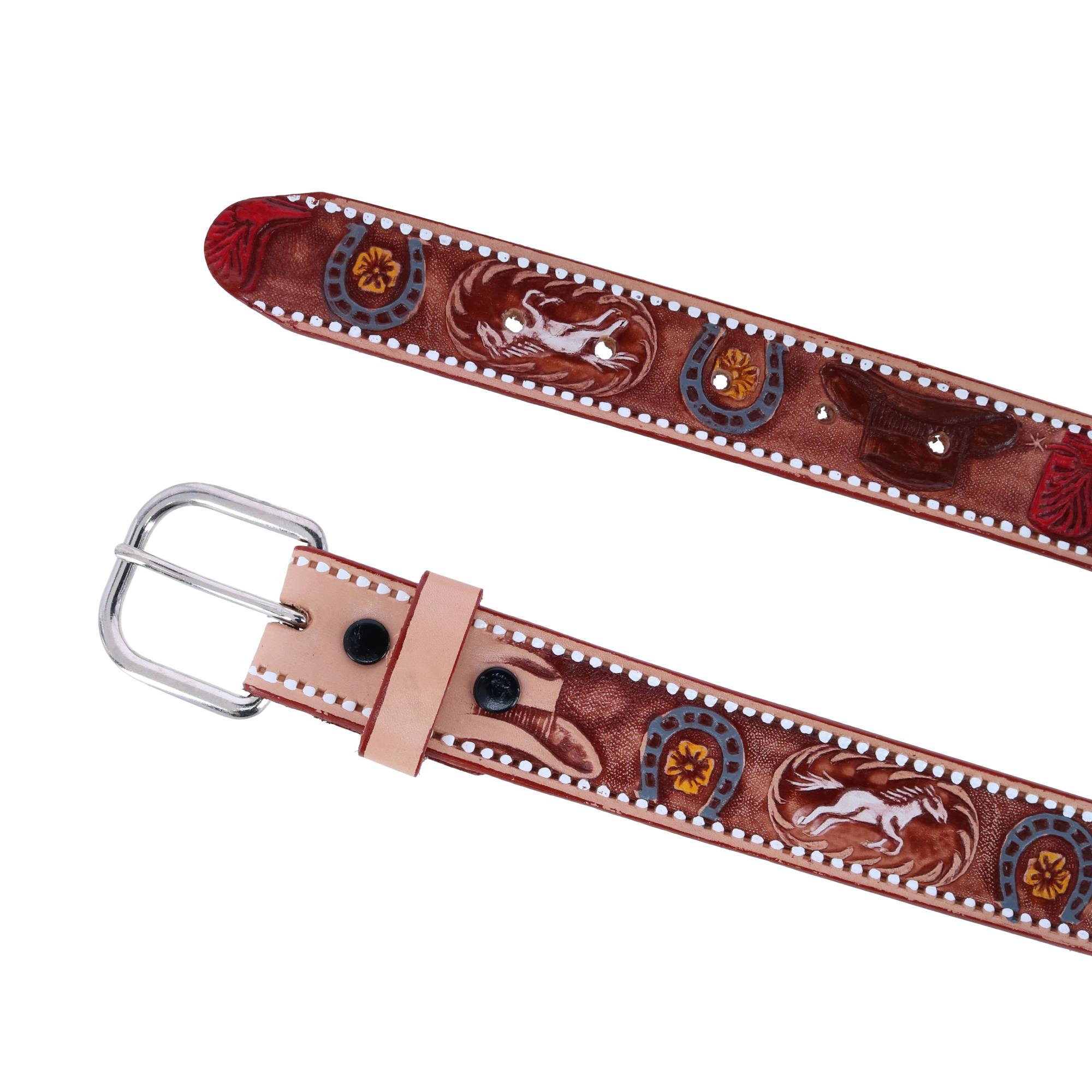 CTM Boys Cowboy Print Embossed Belt